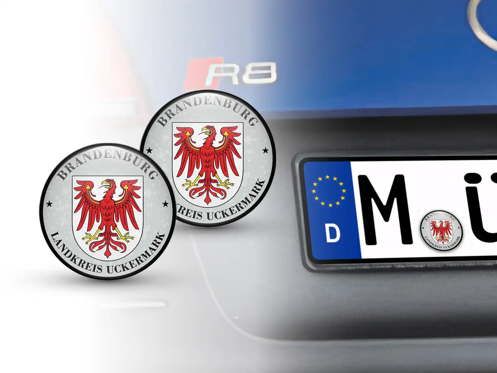 Aufkleber TUV Landkreis Uckermark Nummernschild plakette